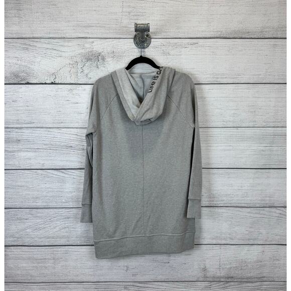 Life is Good Women's Heather Gray Beyond Hip Hooded Lounge Cardigan Size Small - Picture 10 of 10
